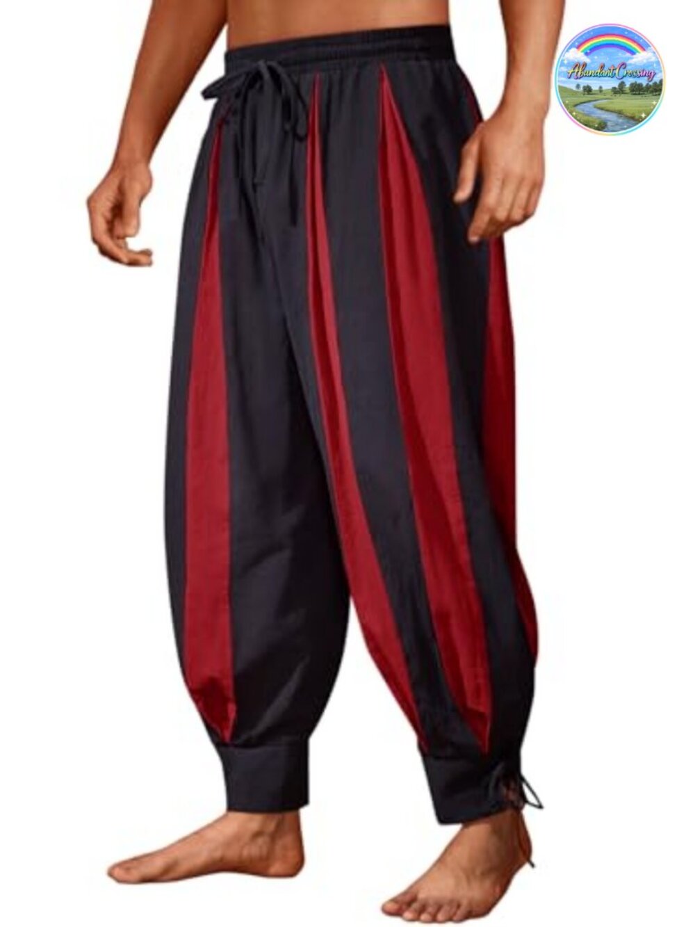 Mens 100% Cotton Medieval Pirate Pants Renaissance LARP Costume Bottoms